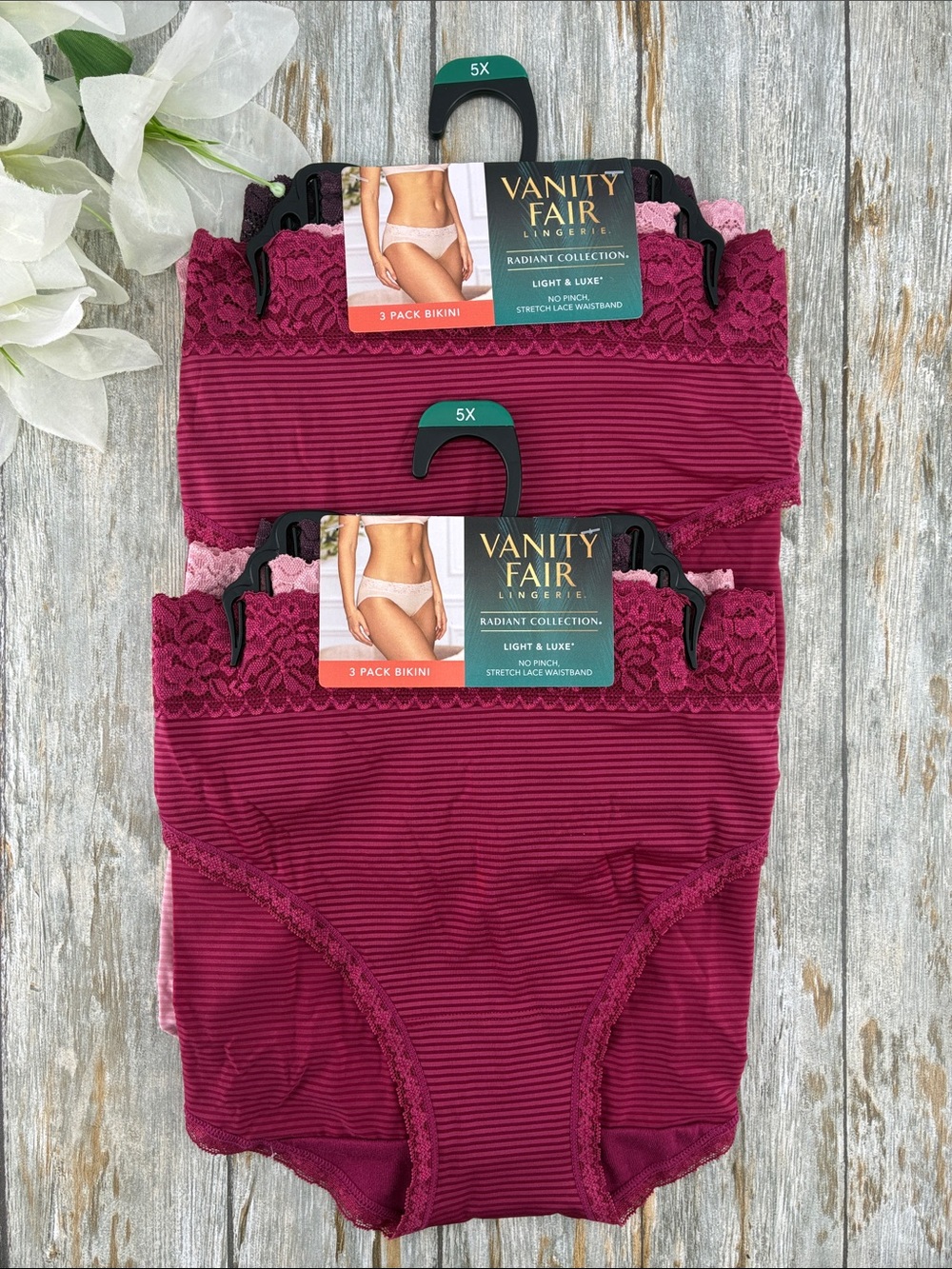 Women’s Light & Luxe Bikini Panties Underwear 2, 3-Packs Size 5X